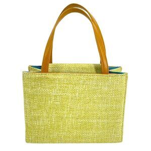 Unbranded Women’s Small Square Structured Basket Handbag Raffia Straw Tote